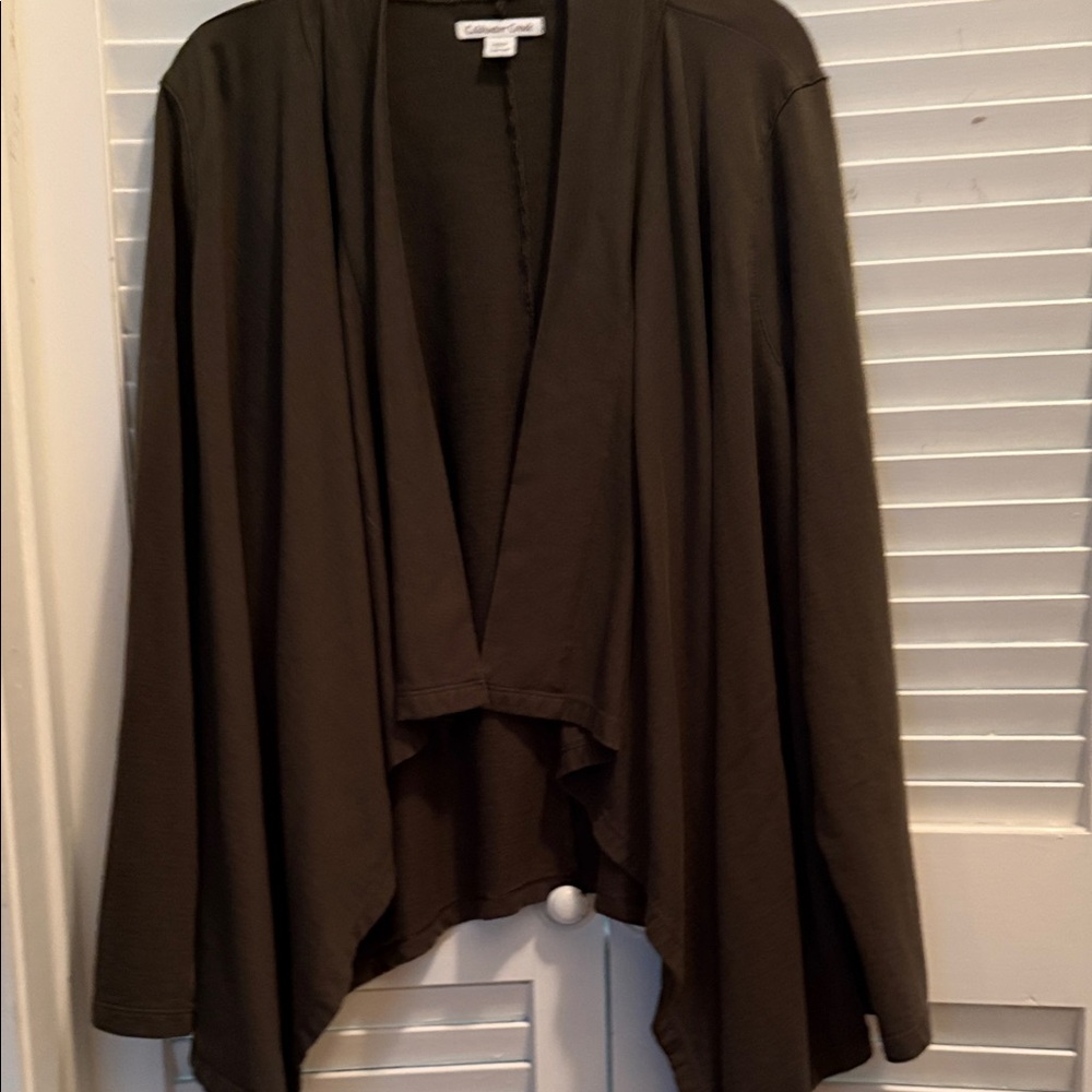 Coldwater Creek Women's Deep Brown Drape Cardigan